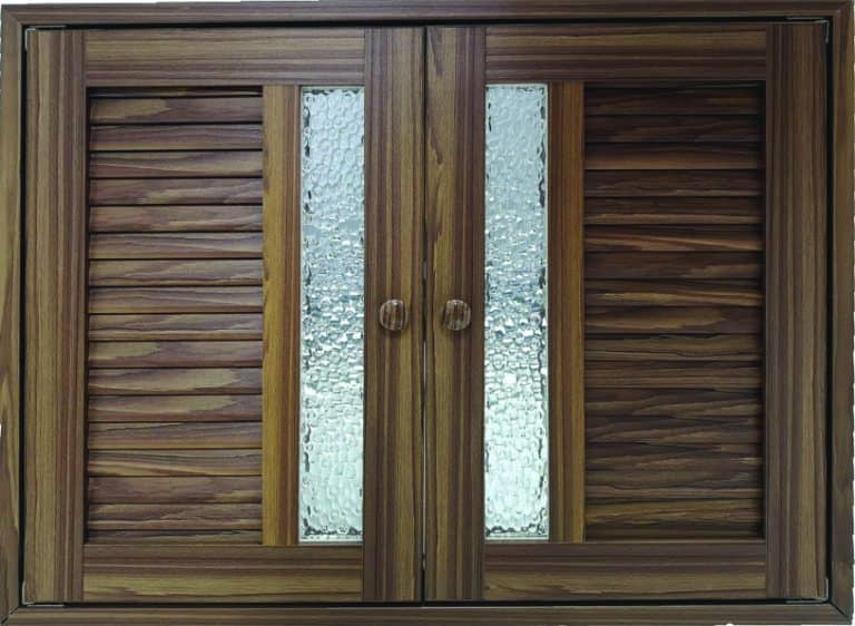 ประตู UPVC ซิงค์รุ่น MD03 สีสัก